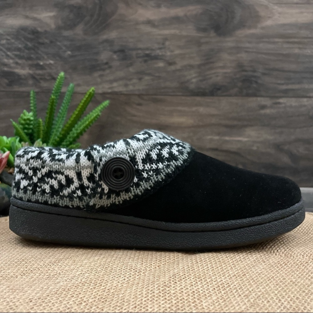Clarks Knit Cuff Faux Fur Indoor Outdoor Slippers - Picture 7 of 12
